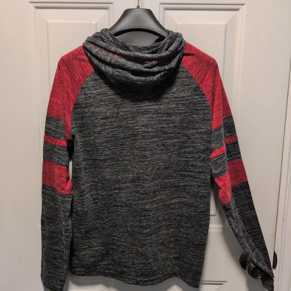 Burnside Charcoal and Burgundy Hoodie - Picture 6 of 10